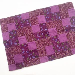 Purple floral print pillowcase